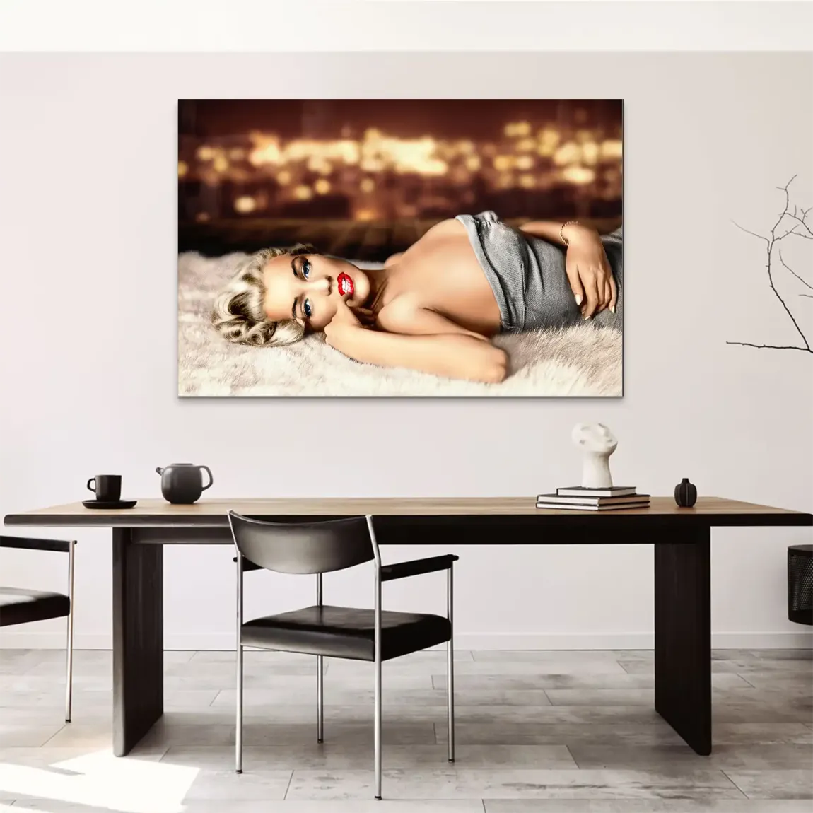 Marilyn Monroe Golden Night AluDibond Bild