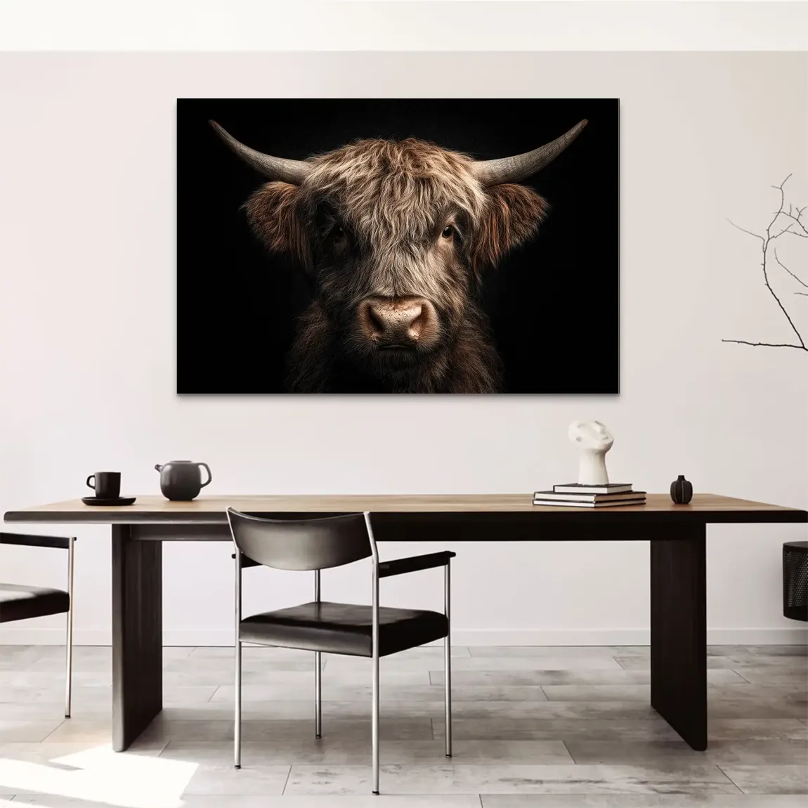 Edles Hochlandrind AluDibond Wandbild
