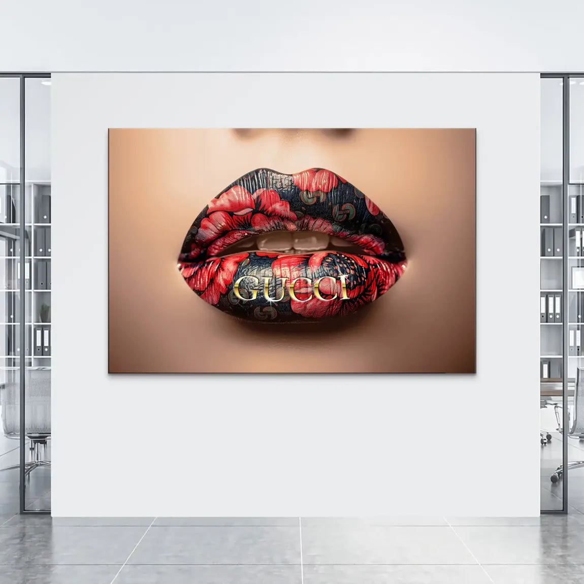 Gucci Lips AluDibond Bild INGALERIE