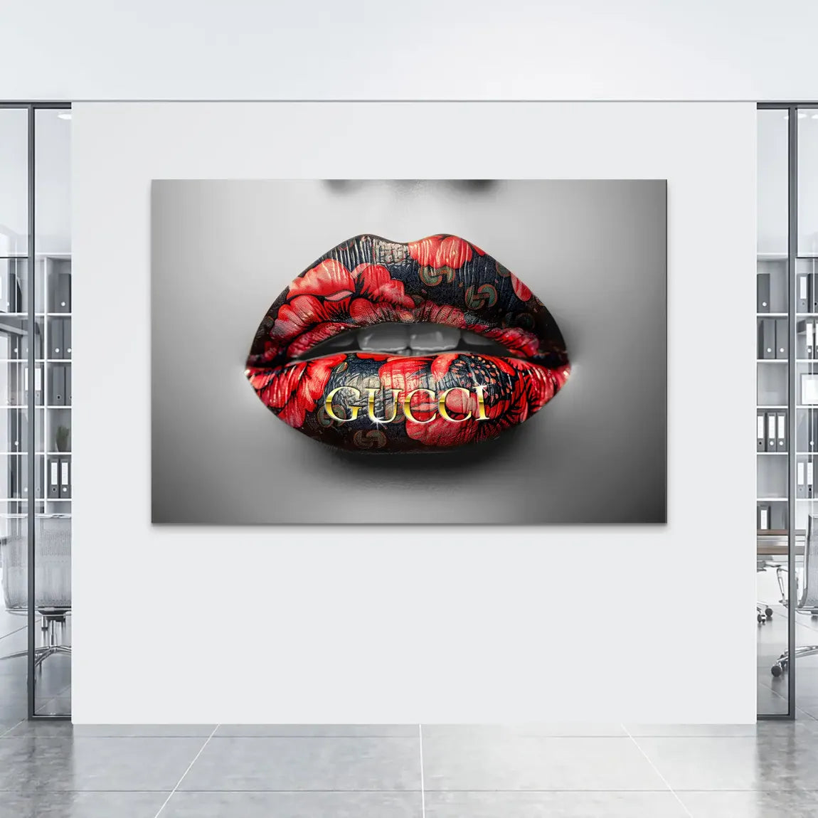 Gucci Lips Nr.2 AluDibond Bild INGALERIE