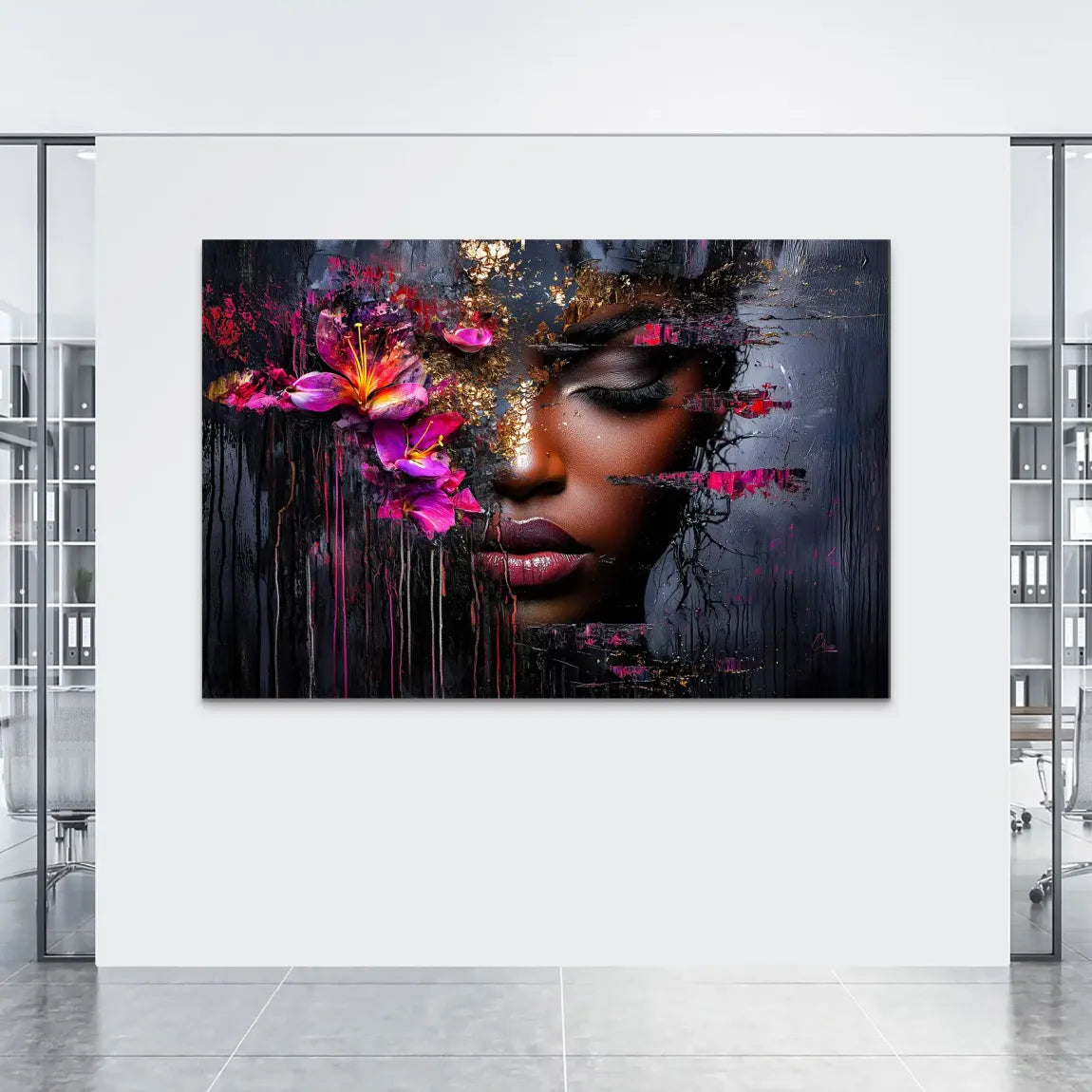 Magie aus Farbe und Gold AluDibond Bild INGALERIE