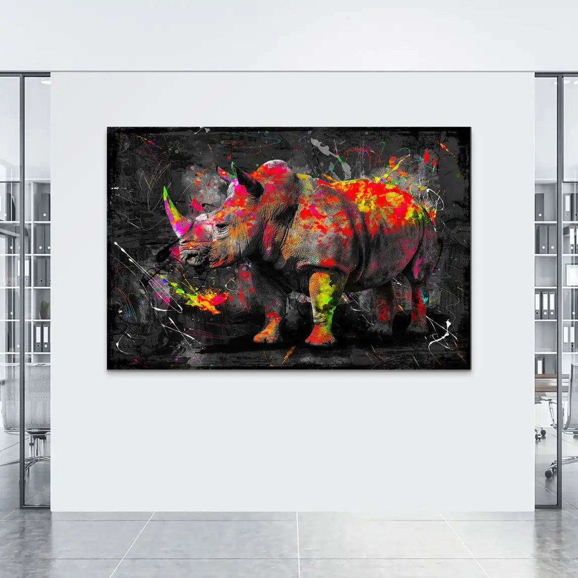 Nashorn Abstrakt Nr.3 AluDibond Bild INGALERIE