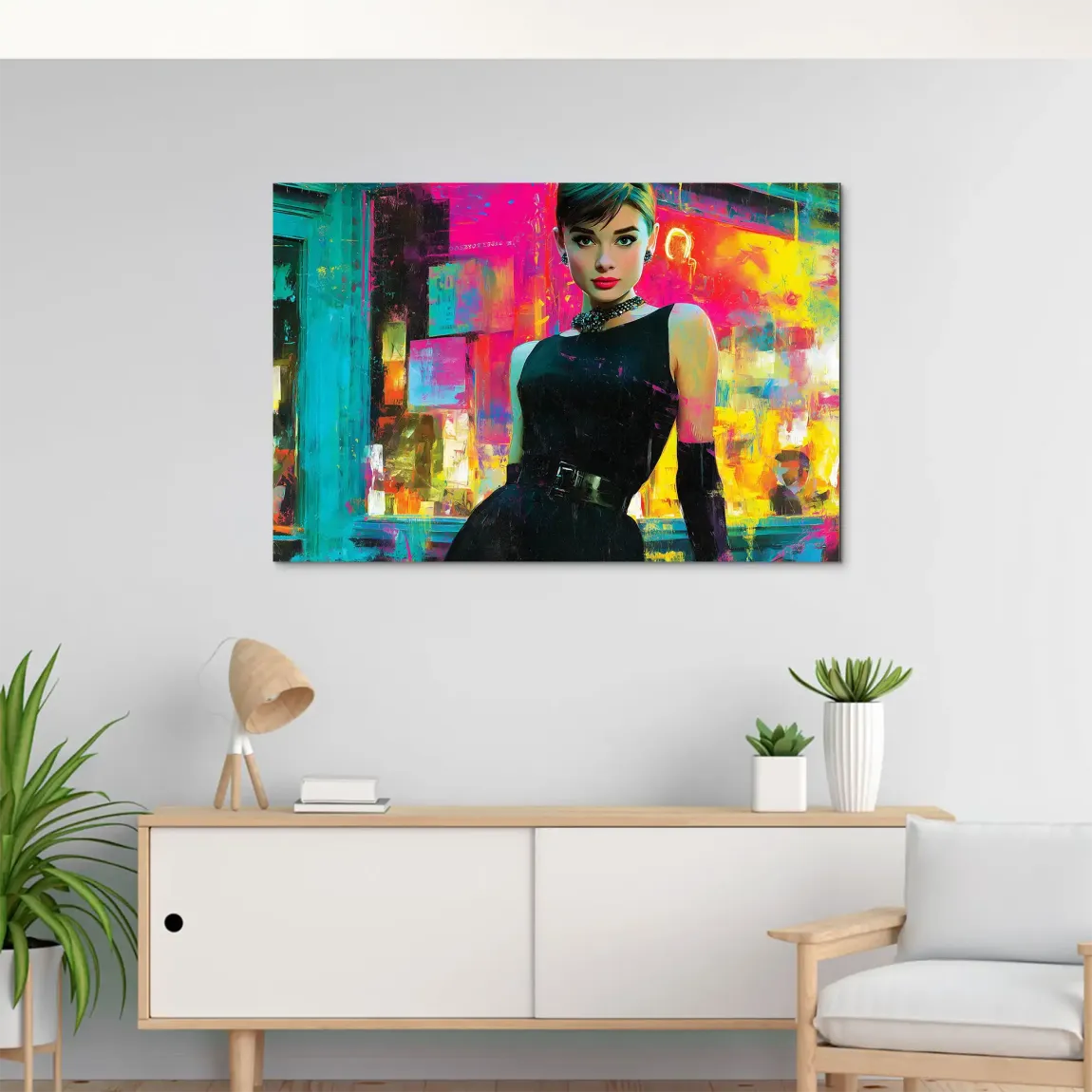 Audrey Hepburn Midnight Elegance AluDibond Bild