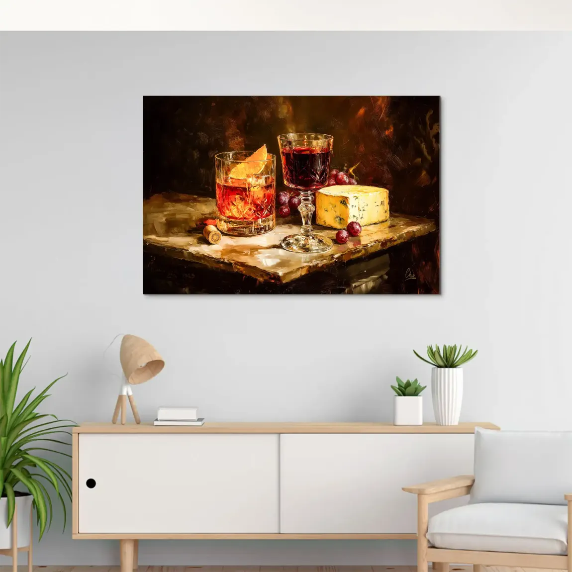 Wein & Käse AluDibond Bild