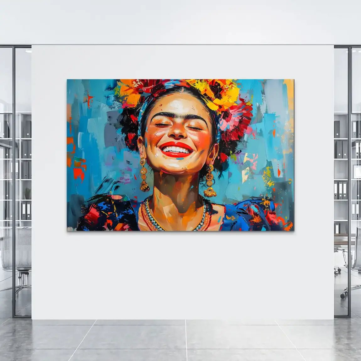 Lachende Frida Kahlo Nr.2 AluDibond Bild INGALERIE