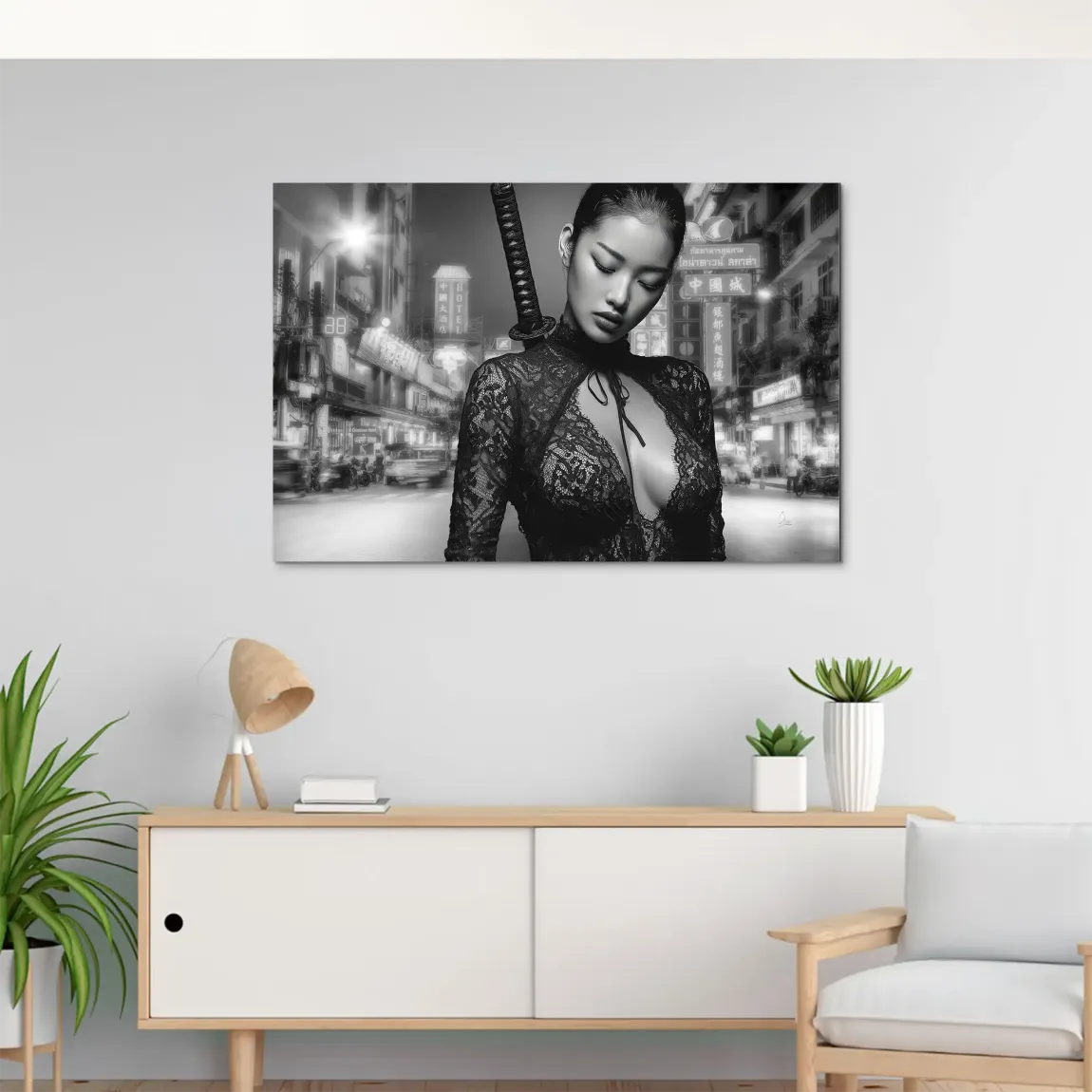 Silent Katana City AluDibond Bild