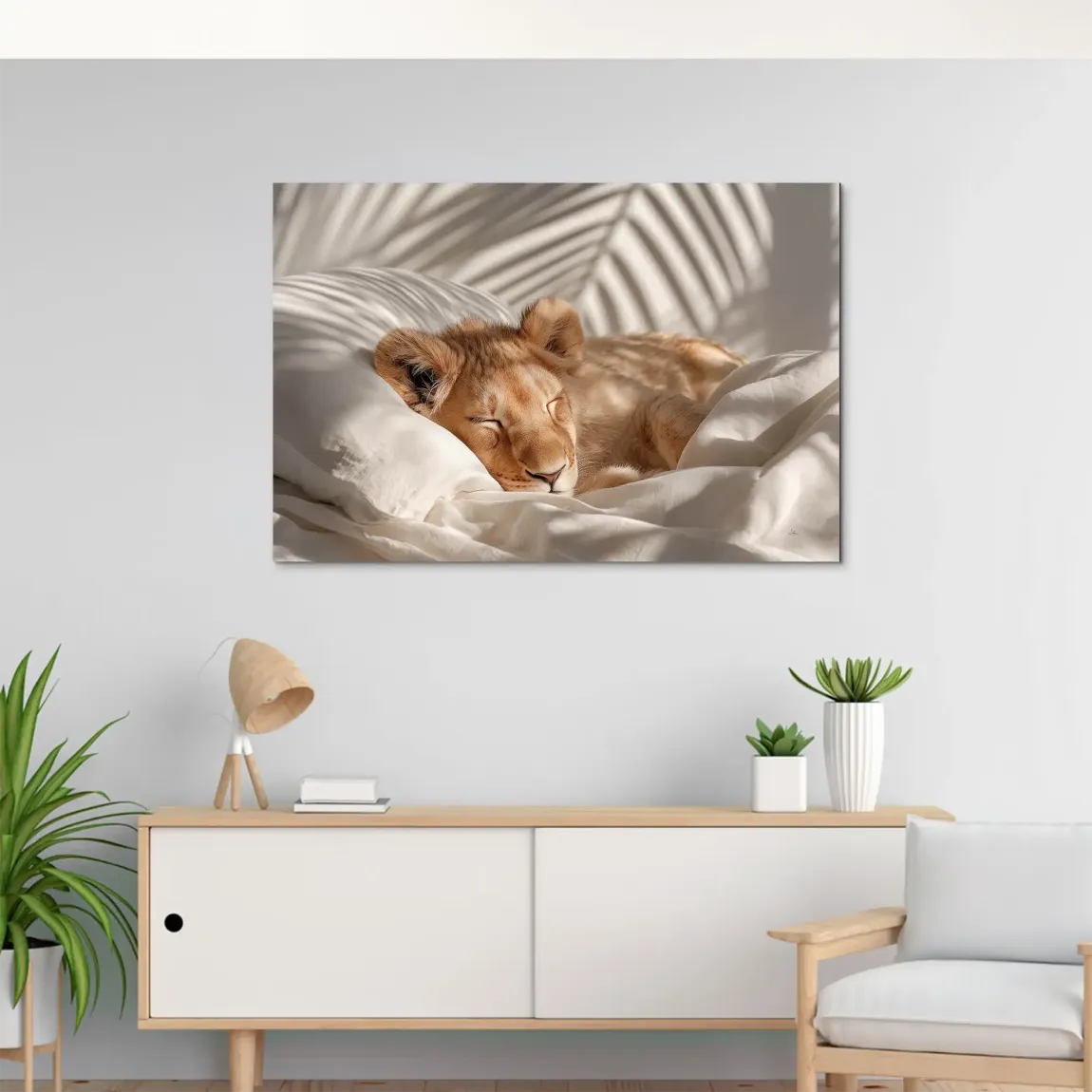 Schlafender Löwe AluDibond Wandbild