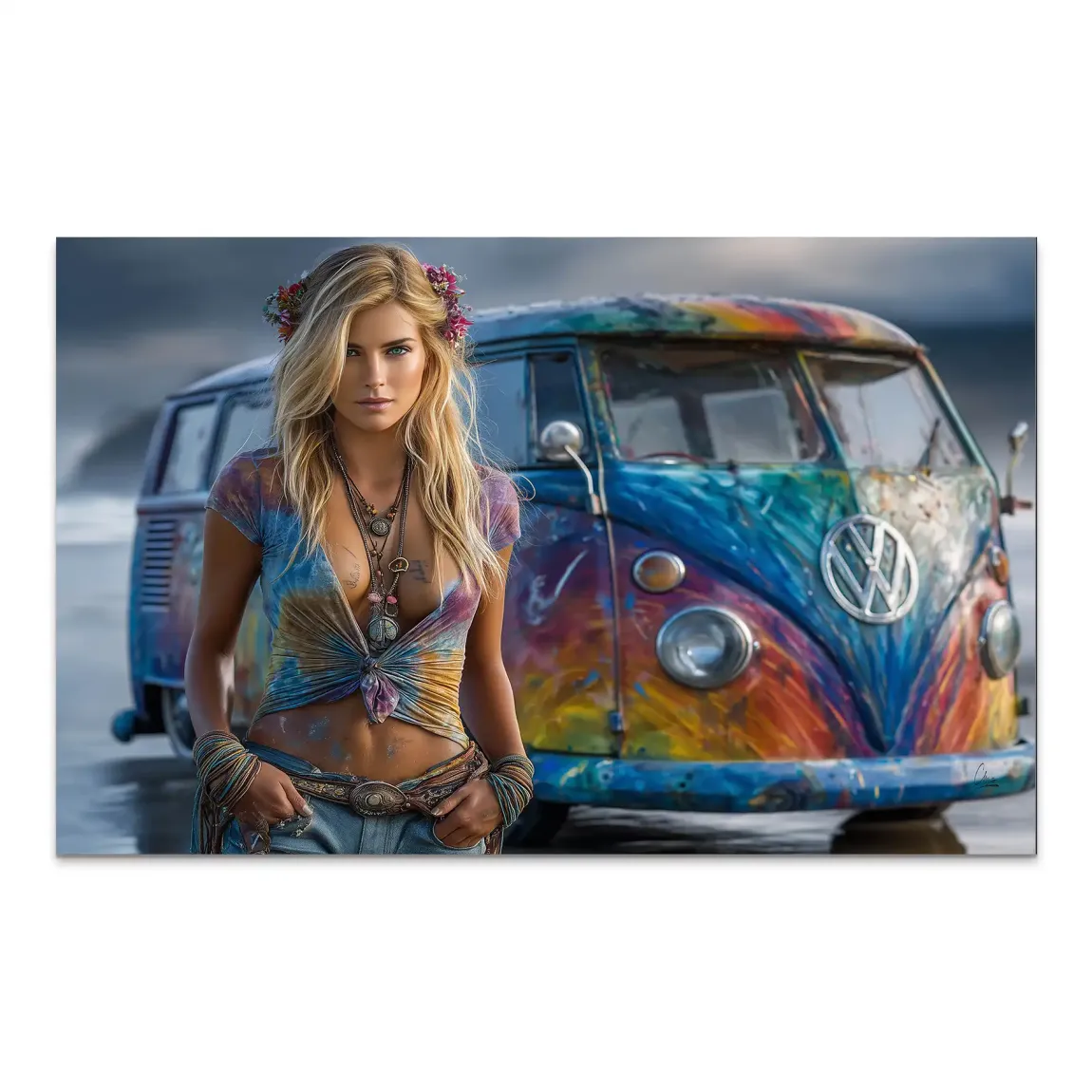 VW Bulli Beauty AluDibond Bild