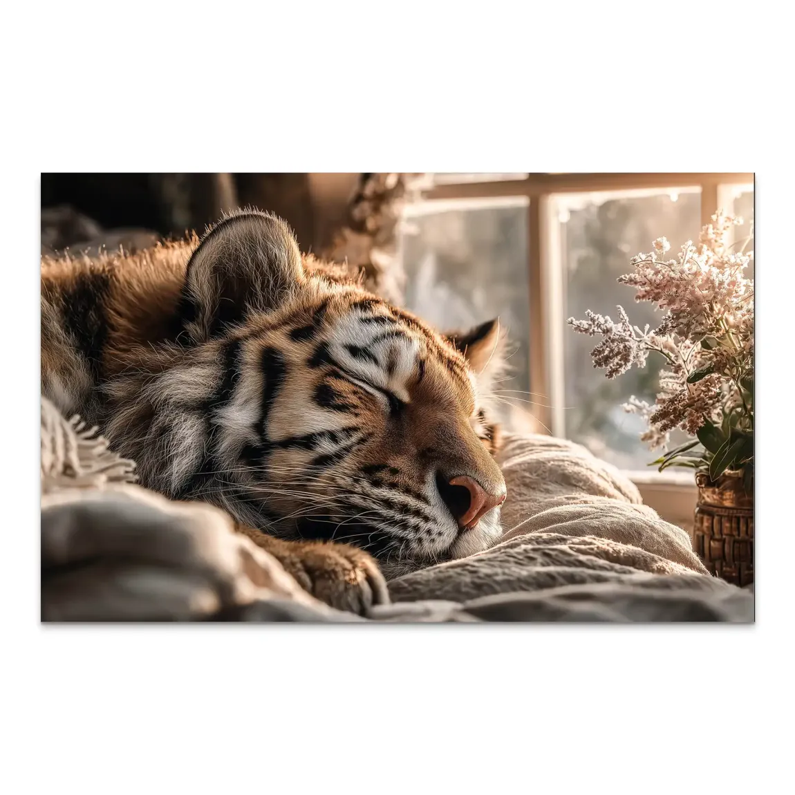 Schlafender Tiger AluDibond Wandbild