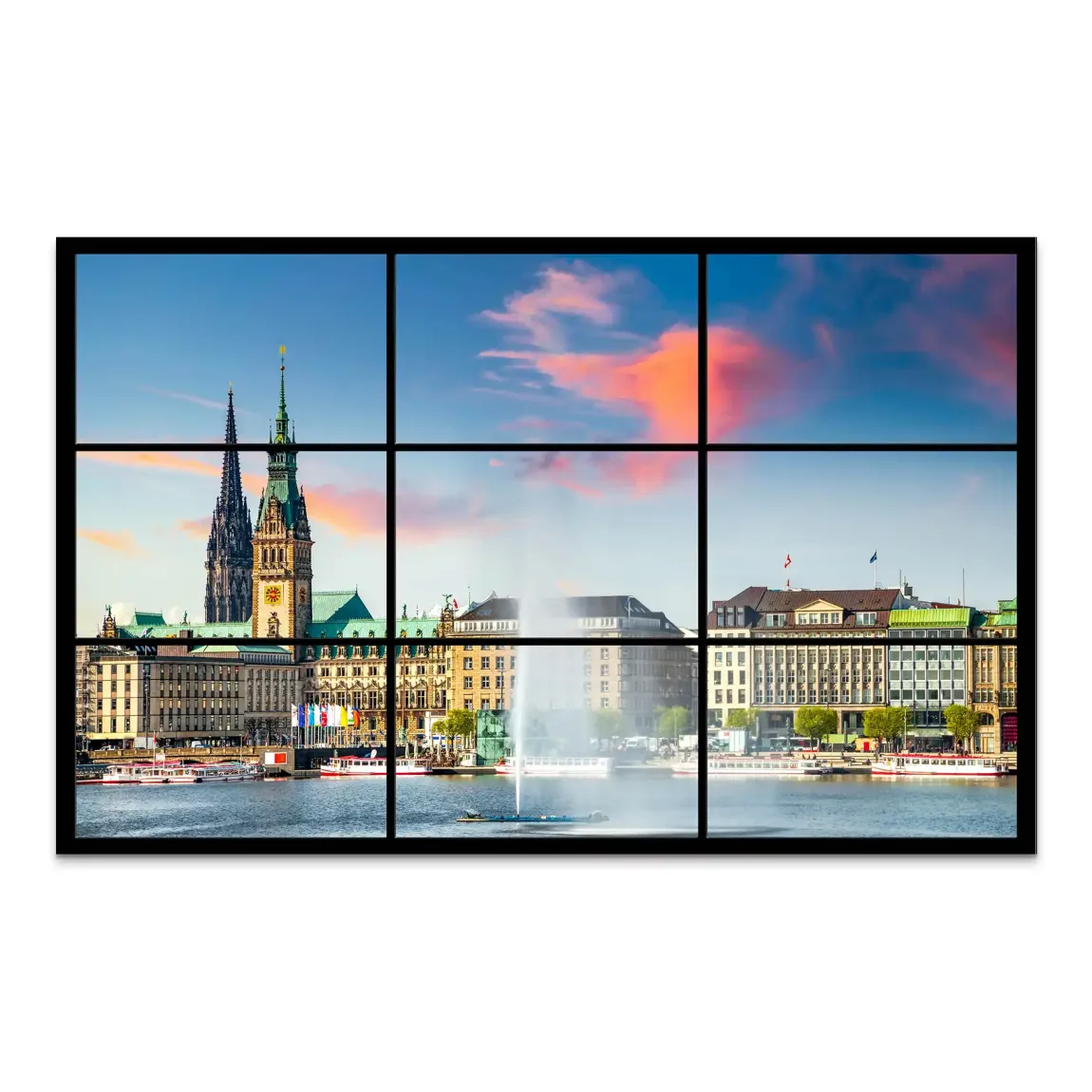 Sunset View Hamburg AluDibond Bild