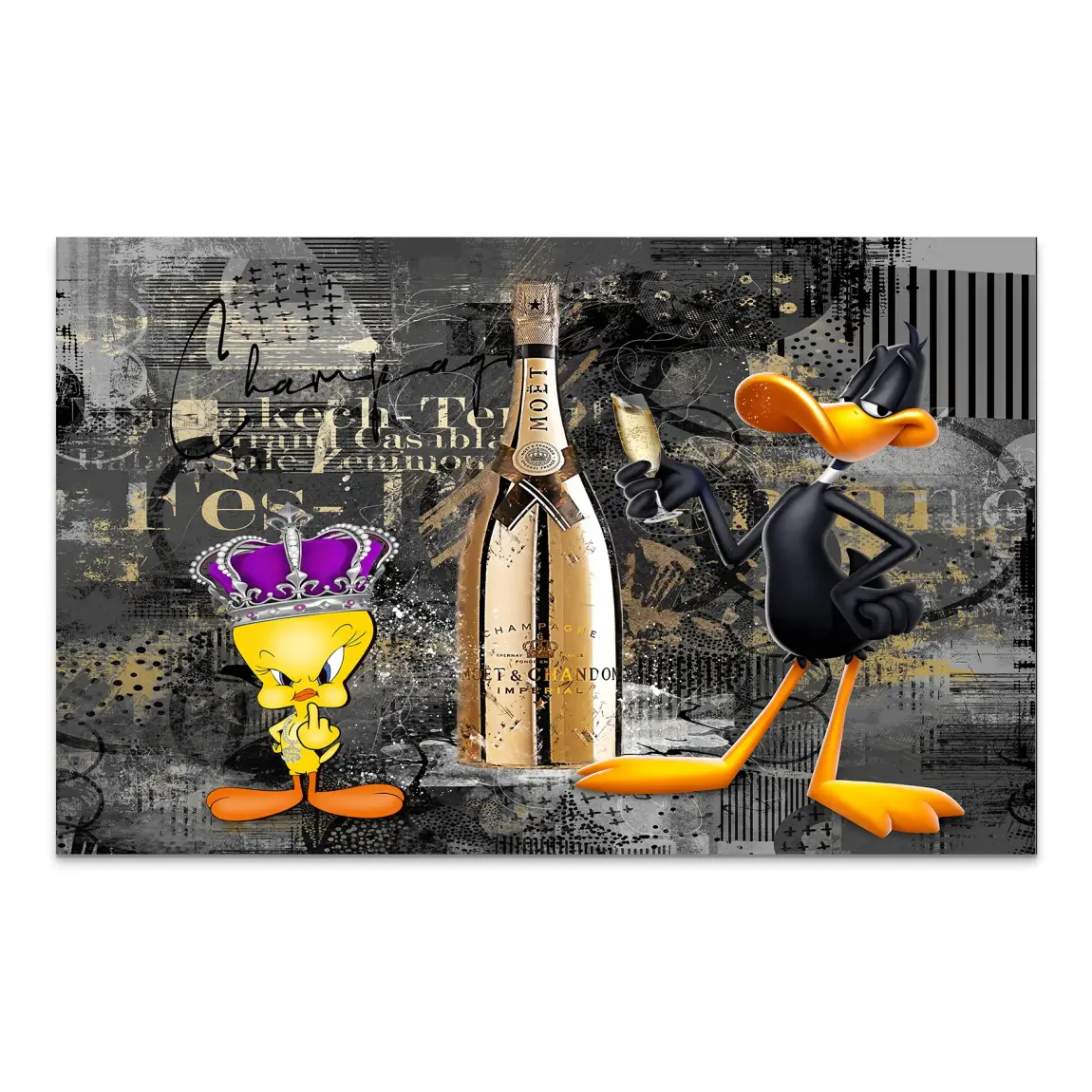Tweety Duffy Champagner AluDibond Wandbild