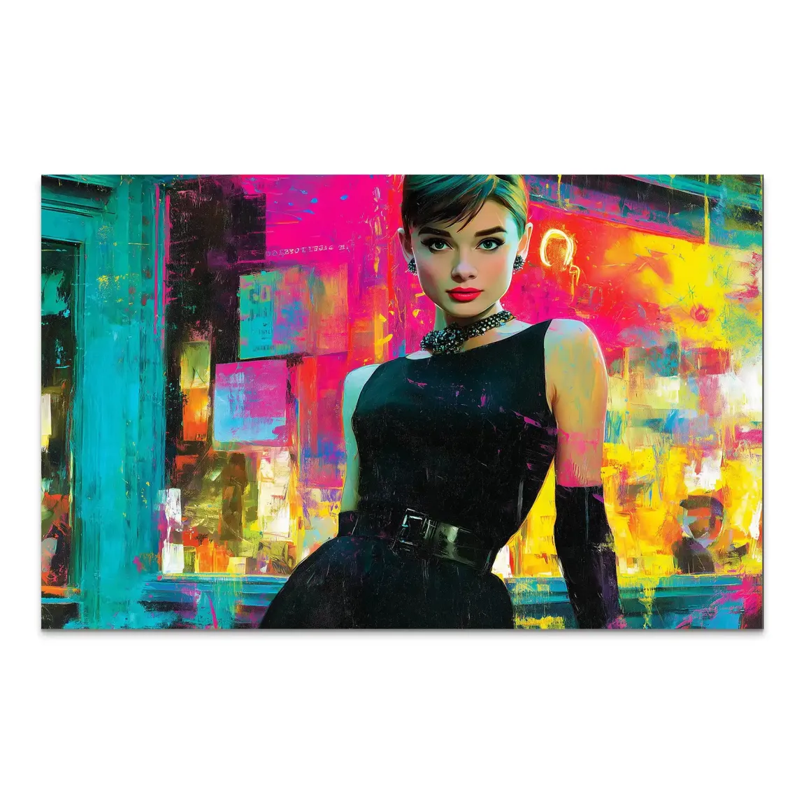 Audrey Hepburn Midnight Elegance AluDibond Bild