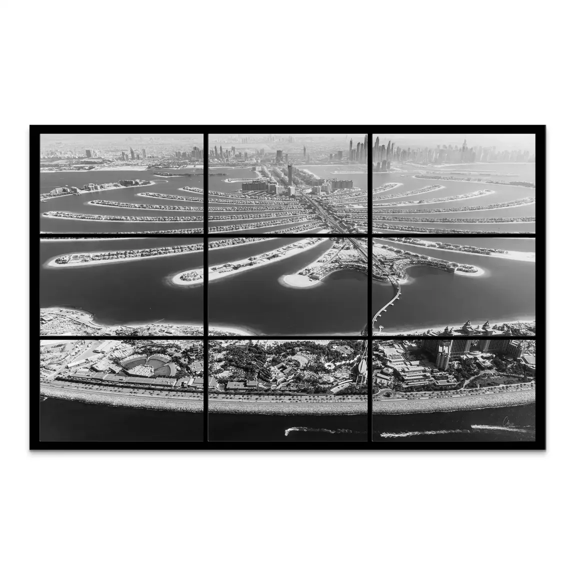 Palm View Dubai Noir AluDibond Bild