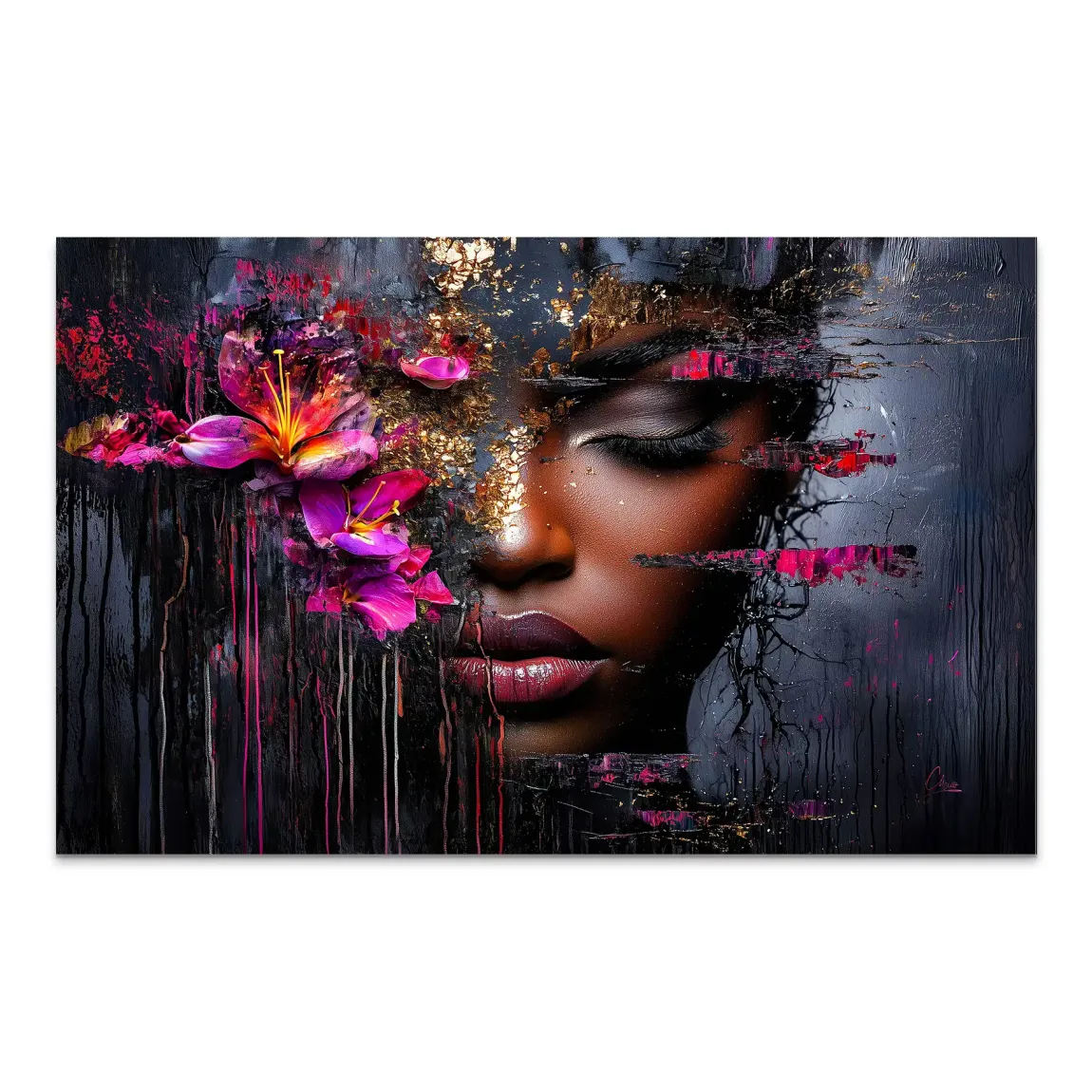 Magie aus Farbe und Gold AluDibond Bild INGALERIE