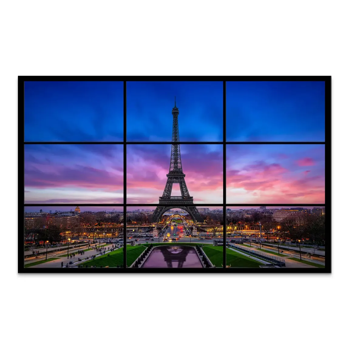 Evening Glow Paris Alu Dibond Bild