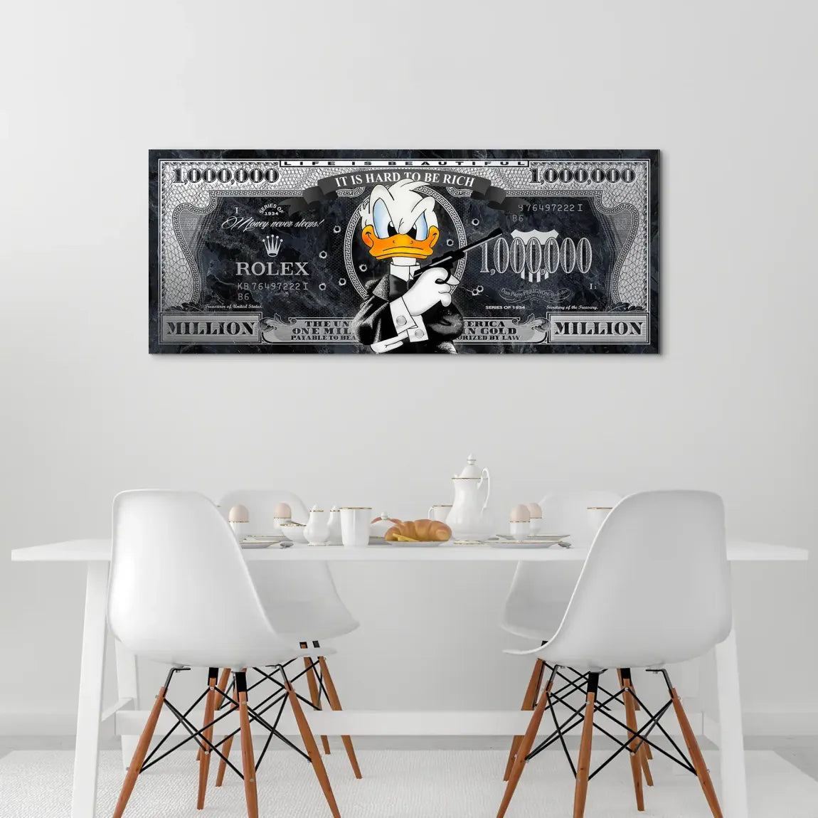 Donald Duck Bond Game Pop Art AluDibond Bild INGALERIE