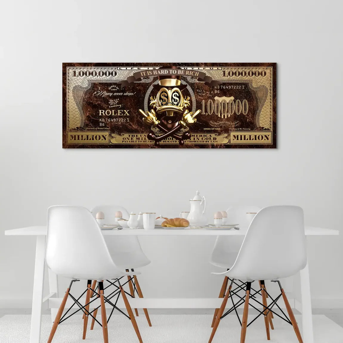 Dagobert Totenkopf Retro Dollar AluDibond Bild INGALERIE