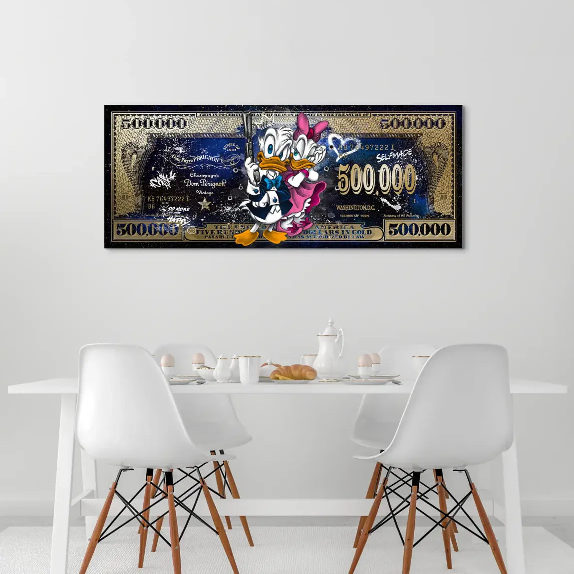 Donald & Daisy Duck Dollar AluDibond Bild INGALERIE