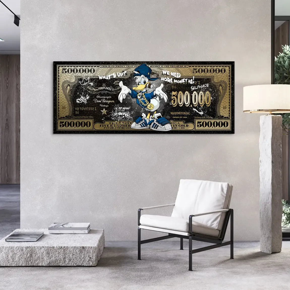 Donald Duck Whats Up Dollar Style AluDibond Bild INGALERIE