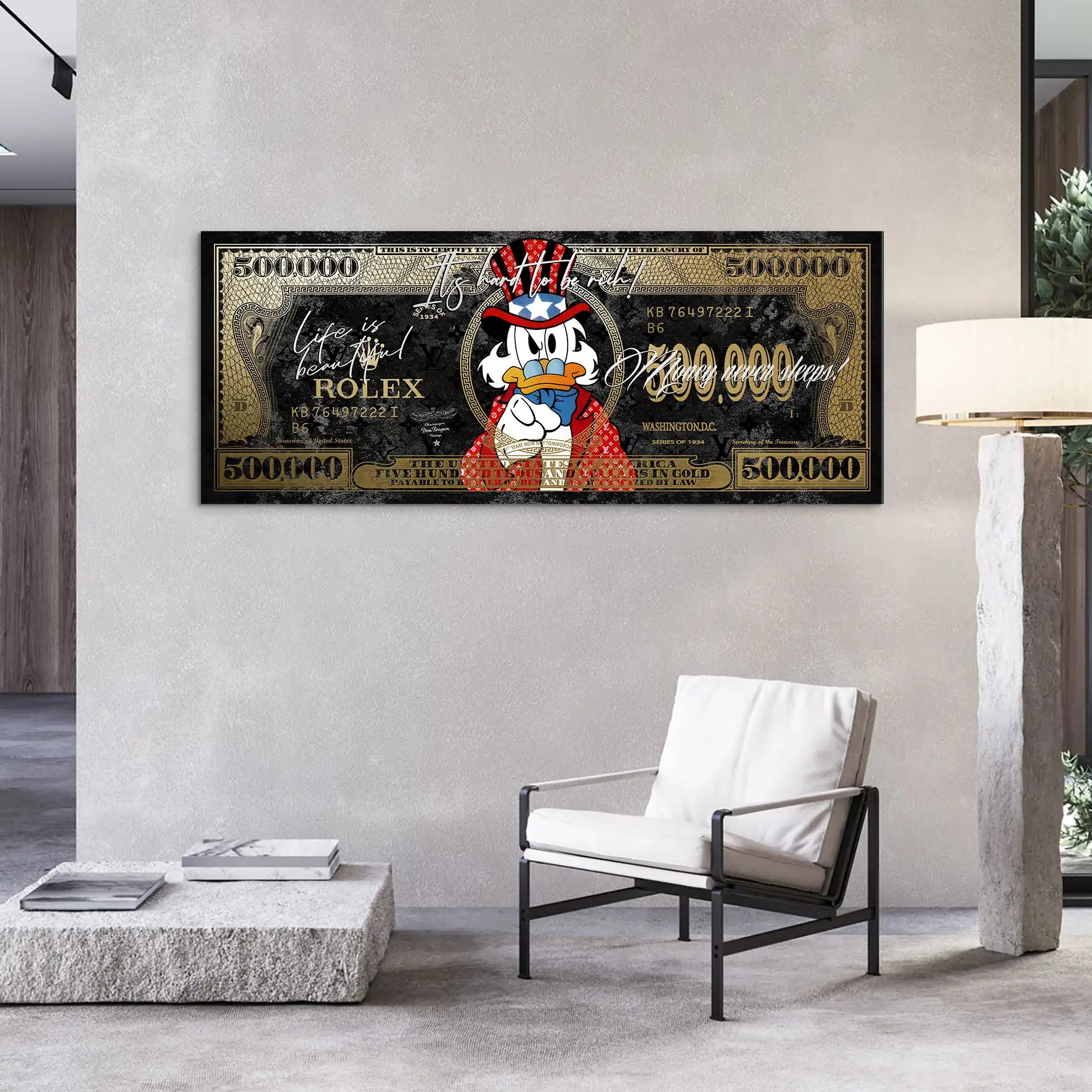 Dagobert Dollar Vintage AluDibond Bild INGALERIE