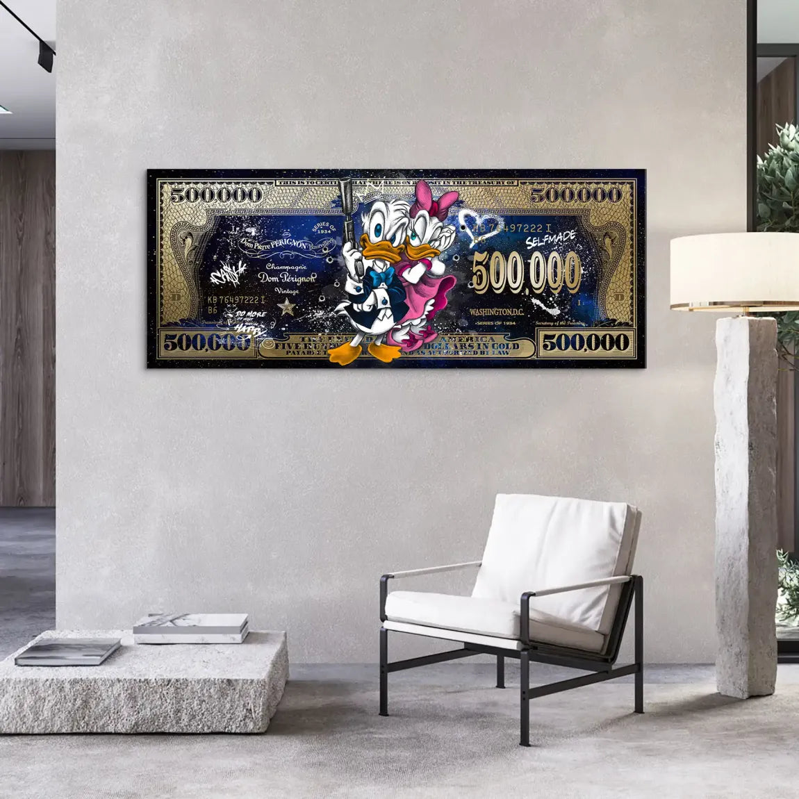 Donald & Daisy Duck Dollar AluDibond Bild INGALERIE