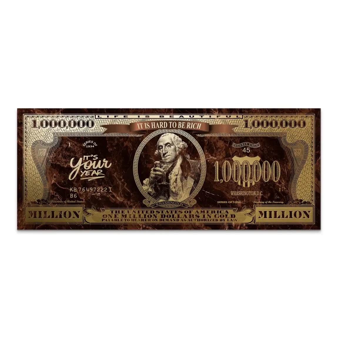 Gold Dollar George Washington Alu Dibond Bild