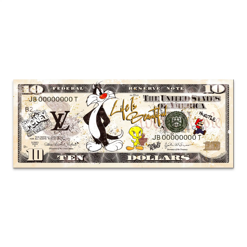 Tweety und Sylverster Dollar AluDibond Bild INGALERIE