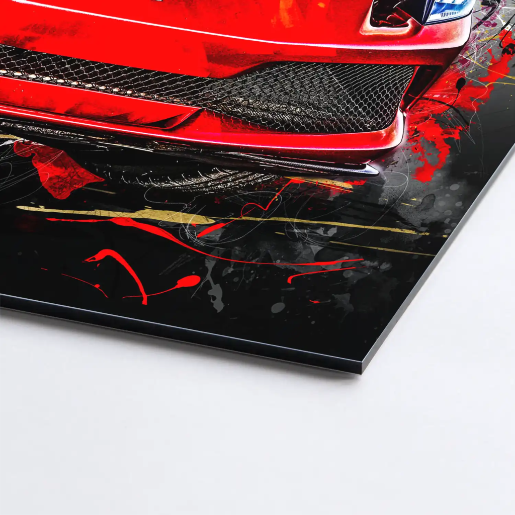 Ferrari 296 Abstrakt Aludibond Bild INGALERiE