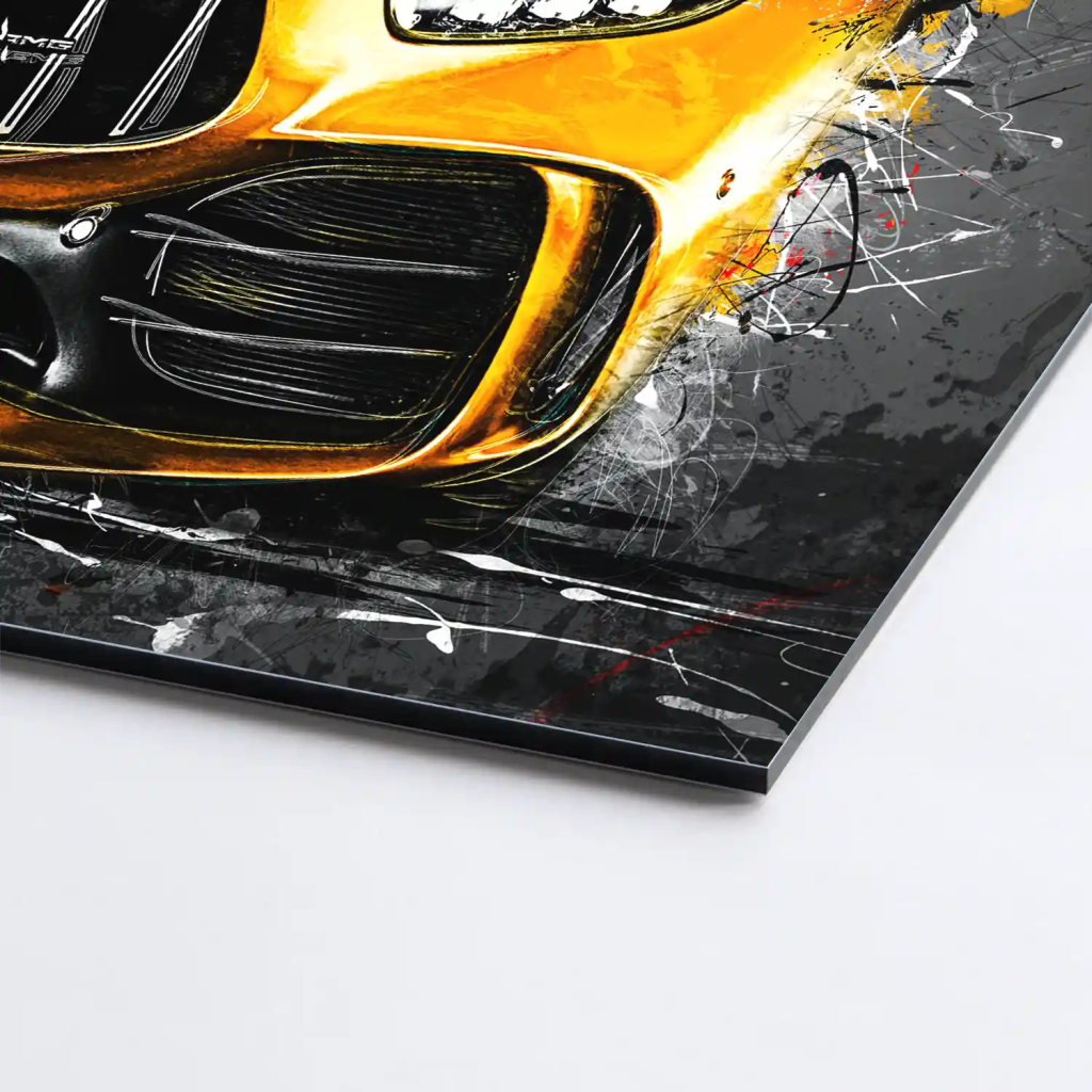 Mercedes AMG GT Yellow Style Aludibond Bild INGALERIE