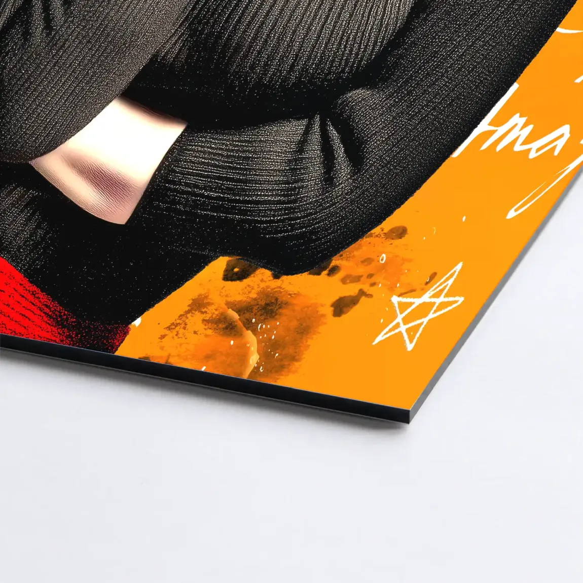 Marilyn Secret Orange Pop Art Alu Dibond Bild