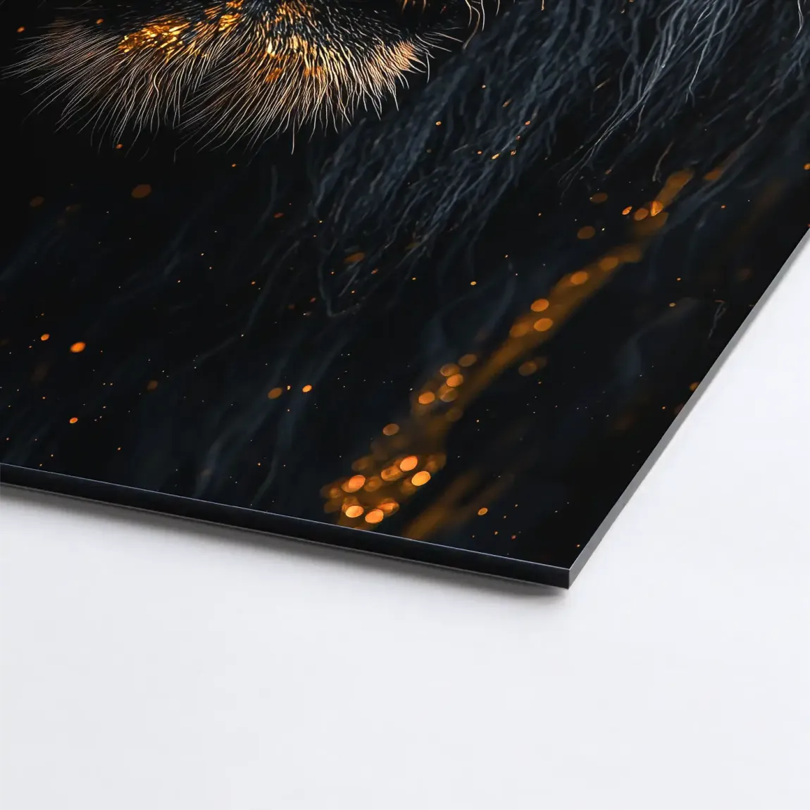 Black Lion in Gold Alu Dibond Bild INGALERIE