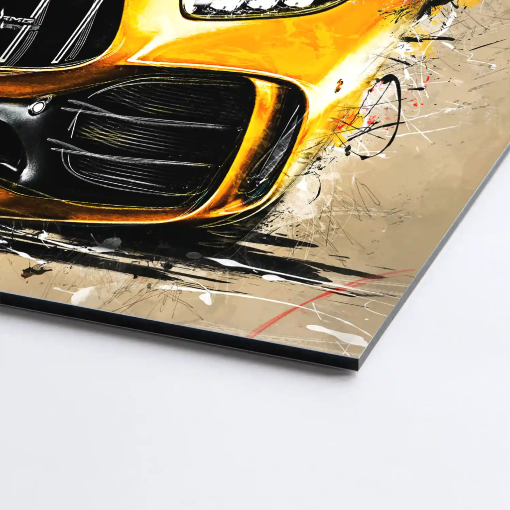 Mercedes AMG GT Retro Style Aludibond Bild INGALERIE