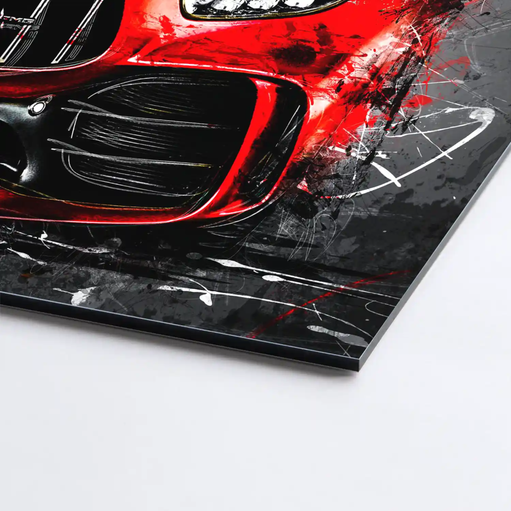 Mercedes AMG GT Abstrakt Rot Aludibond Bild INGALERIE