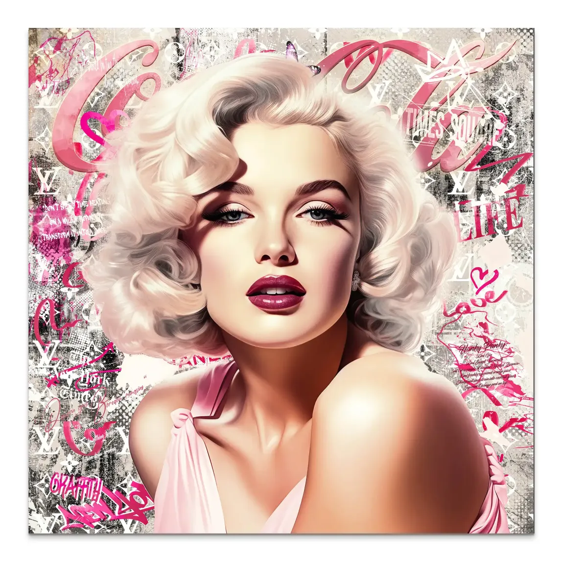 Marilyn Glam in Pink AluDibond Bild INGALERIE