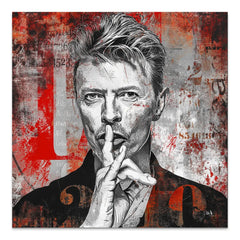 David Bowie Bild abstrakt auf Alu Dibond