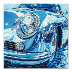 Porsche 356 Abstrakt Blue Nr.2 Alu Dibond Bild