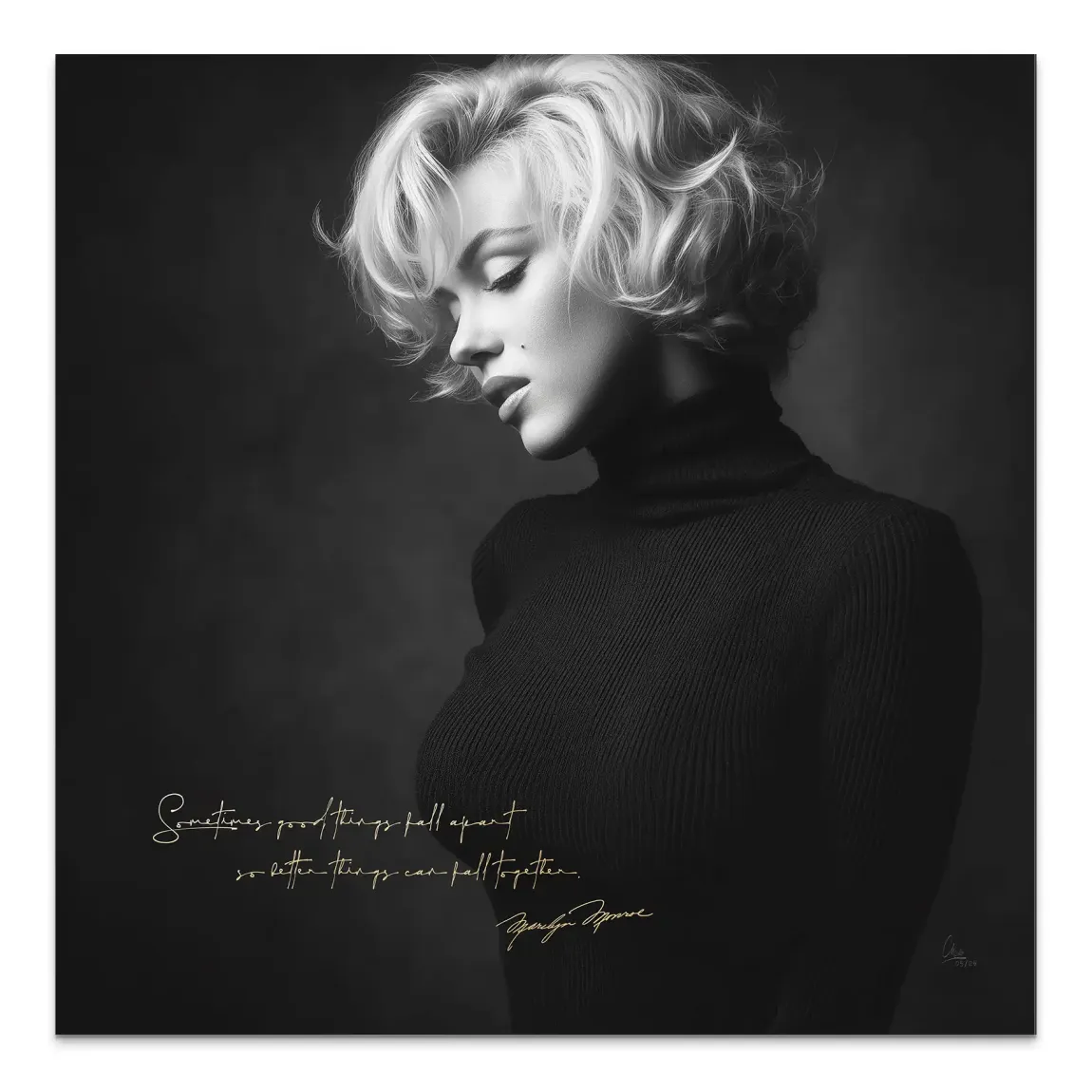 Marilyn Monroe Zitat Alu Dibond Wandbild