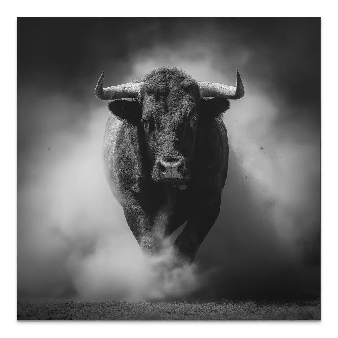 Stier Noir Alu Dibond Wandbild