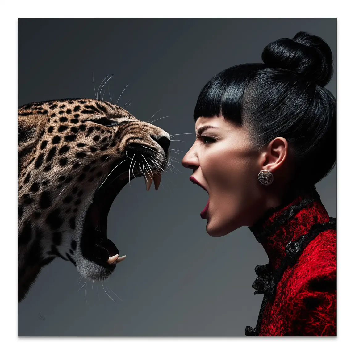 Leopardin Diva Alu Dibond Wandbild
