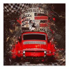 Porsche 911 Retro Abstrakt AluDibond Bild
