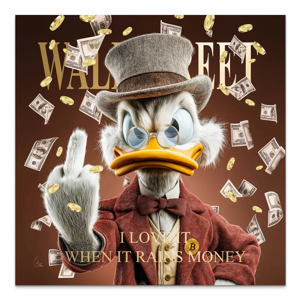 Money Empire Dagobert Duck AluDibond Bild