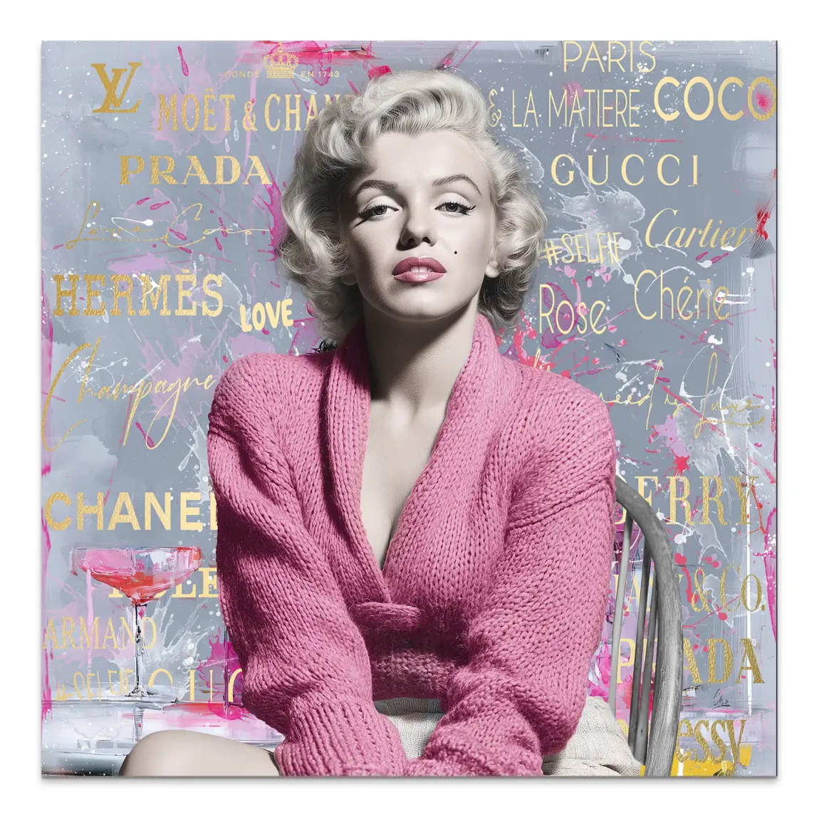 Marilyn Monroe Luxury Style Alu Dibond Bild