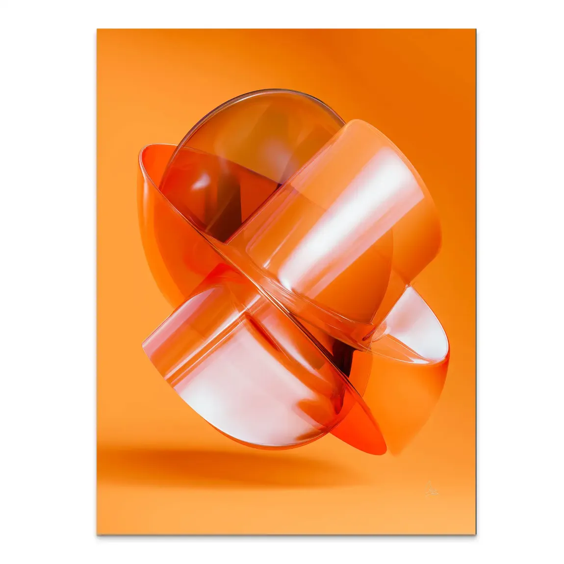 Orange Amber Abstrakt Alu Dibond Bild