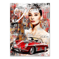 Audrey Porsche Pop Art AluDibond Bild