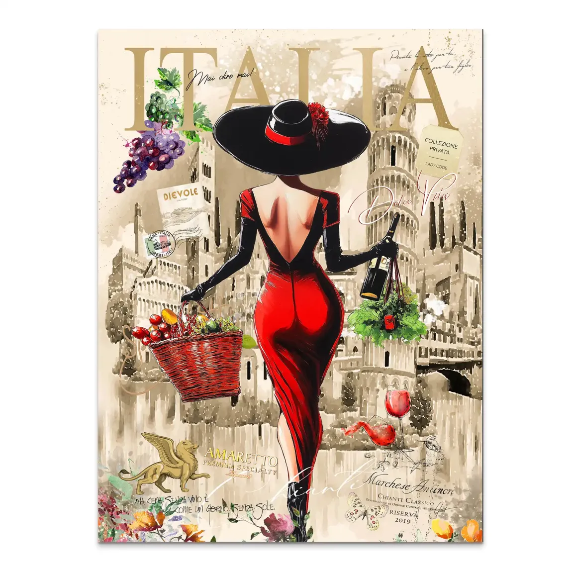Dolce Vita Rosso Flair Alu Dibond Bild INGALERIE