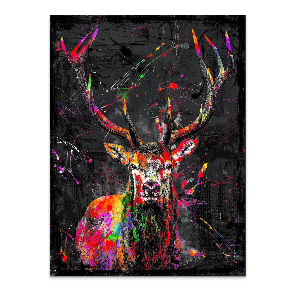 Hirsch Pop Style Alu Dibond Wandbild