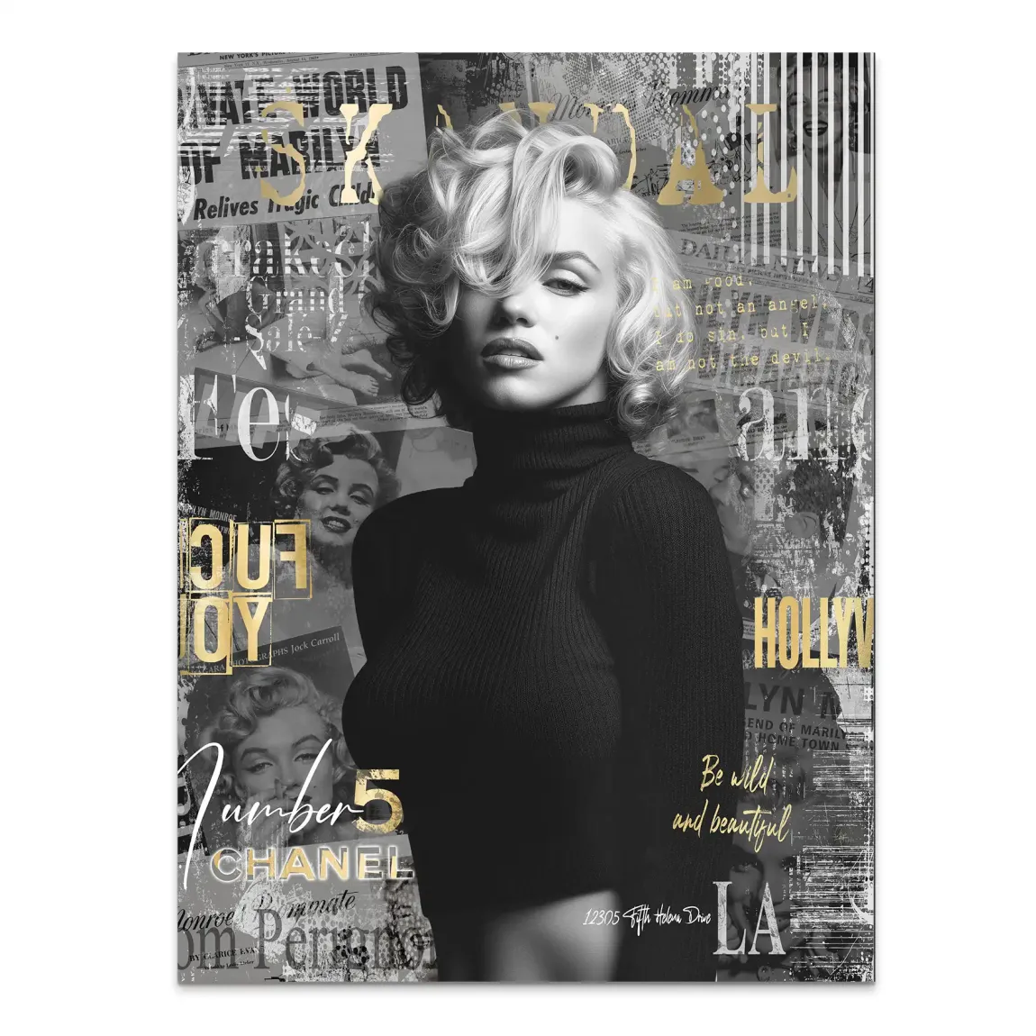 Marilyn Monroe Legend Alu Dibond Wandbild