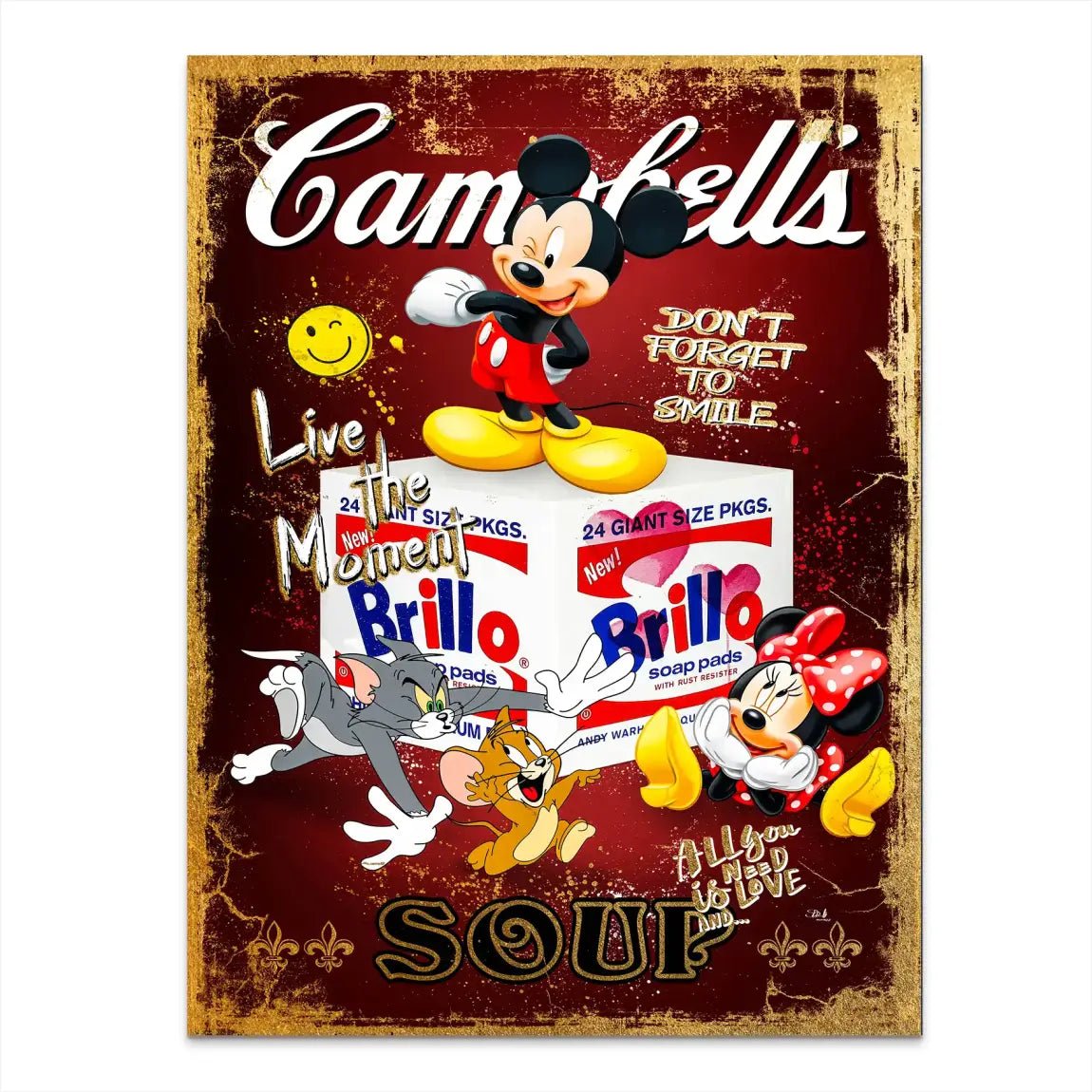 Micky Brillo Box Red Style Alu Dibond Bild INGALERIE