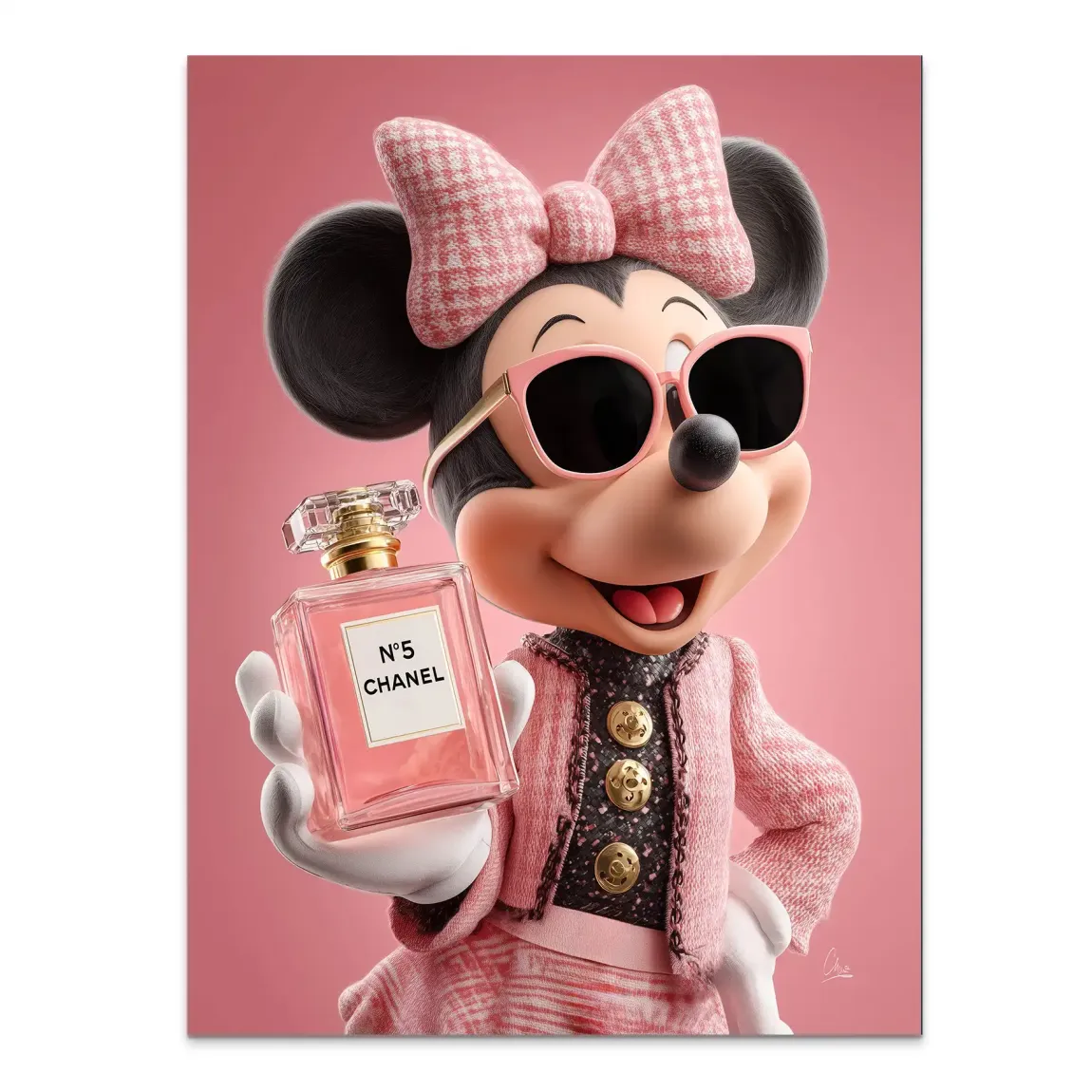 Paris Glam Minnie Maus Alu Dibond Bild