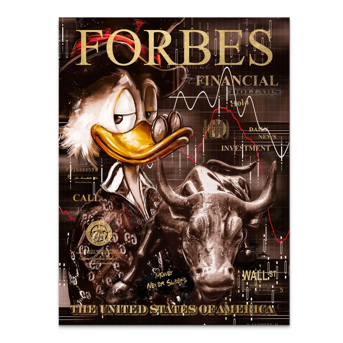 Wall Street Duck Alu Dibond Bild